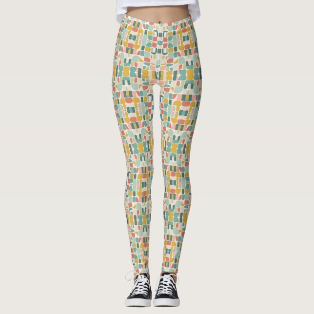 Leggings Pastel Retro Pattern | Geometric Pods (Anverso)