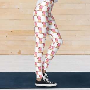 Leggings Pastel rosa de color agua con patrón de chocolate