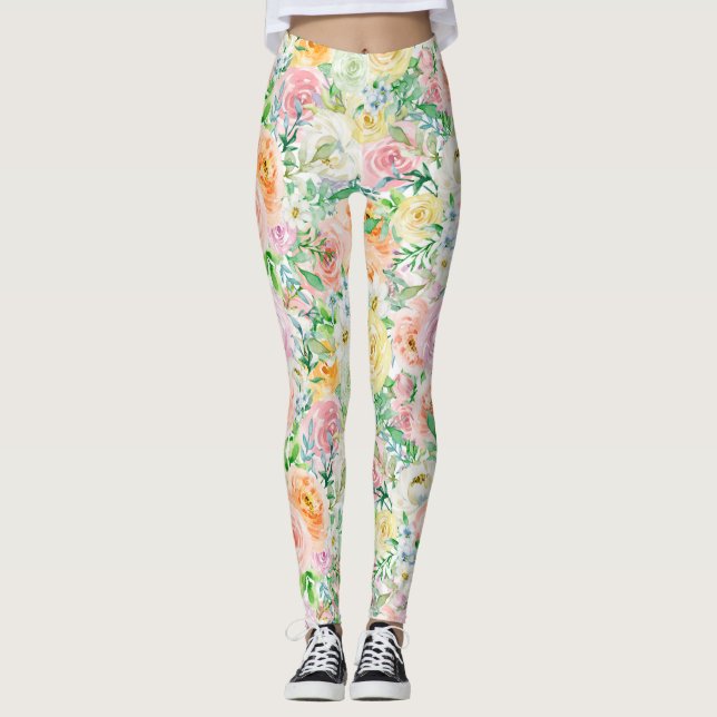 Leggings Pastel Rosa Garden (Anverso)
