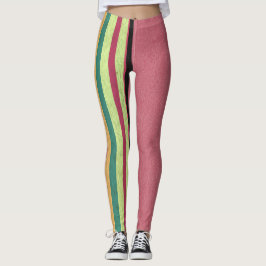 Leggings Pastel rosa y rayas