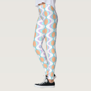 Leggings Pastel Violeta Naranja Aqua Ogeo Azul Ogeo Waves B