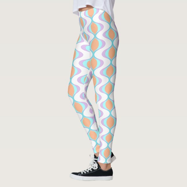 Leggings Pastel Violeta Naranja Aqua Ogeo Azul Ogeo Waves B (Izquierda)