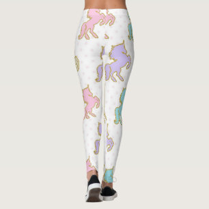 Leggings Pastel y unicornio de oro