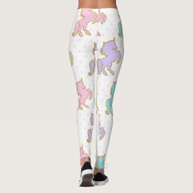 Leggings Pastel y unicornio de oro (Reverso)