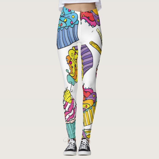 Leggings Pasteles de Neon: Patrón de Arte Pop. (Anverso)