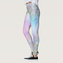 Leggings Pasteles del arcoiris del Purpurina holográfico