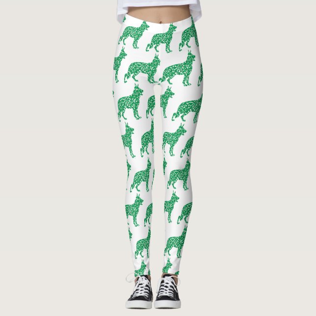 Leggings Pastor alemán hecho de Shamrock (Anverso)