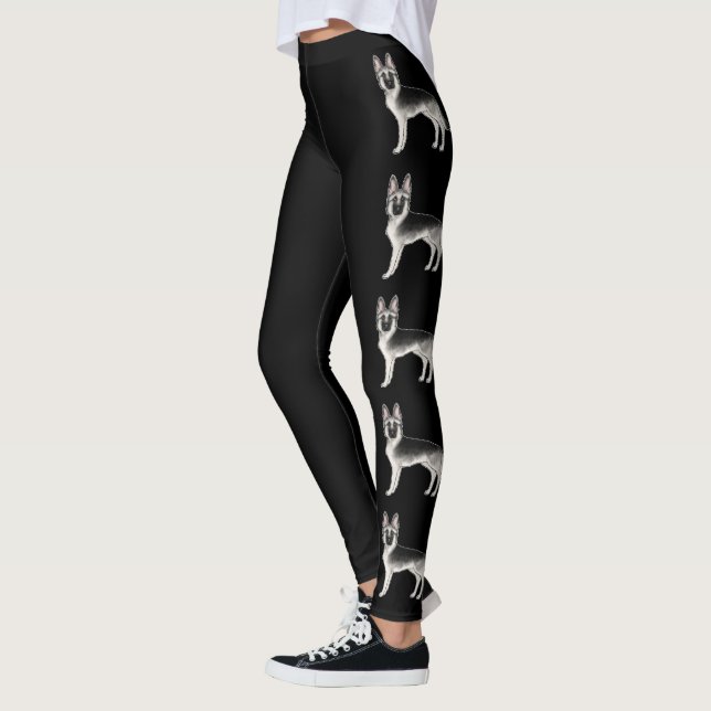 Leggings Pastor Alemán Sable Plateado Perros De Dibujos Ani (Izquierda)