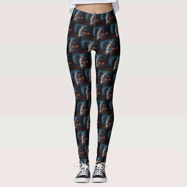 Leggings Pastor Australiano de Halloween Aterrador (Anverso)
