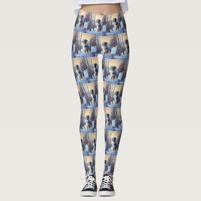 Leggings Pastor Australiano Deja que nieve Navidad (Anverso)