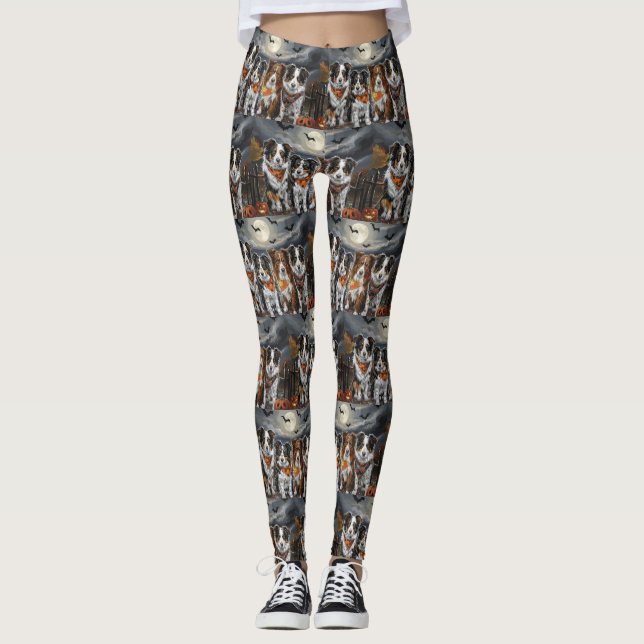 Leggings Pastor australiano Halloween Spooky (Anverso)