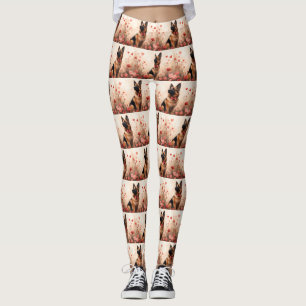 Leggings Pastor Belga con Rosas - Día de San Valentín