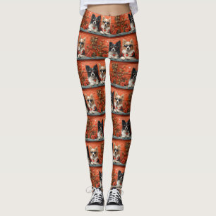 Leggings Pastor de Shetland con Rosas del Corazón Día de Sa