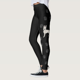 Leggings Pastor Suizo Blanco con patas grises