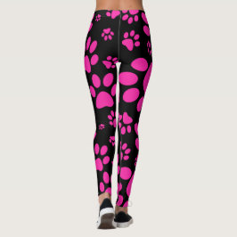 Leggings Pata-Impresiones rosadas y negras
