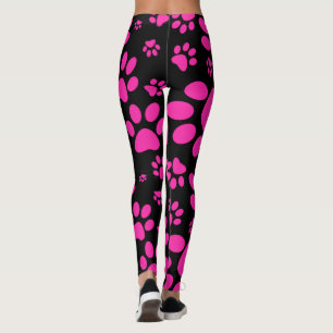 Leggings Pata-Impresiones rosadas y negras