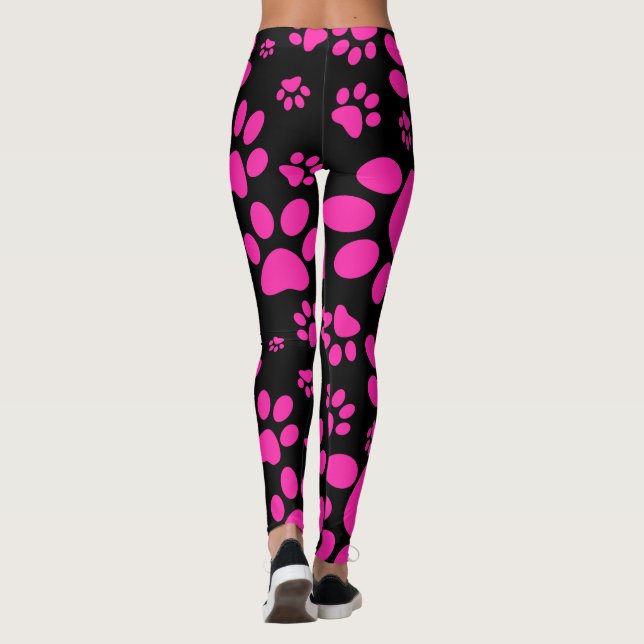 Leggings Pata-Impresiones rosadas y negras (Reverso)