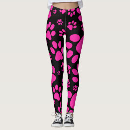Leggings Pata-Impresiones rosadas y negras