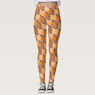 Leggings Patata dulce naranja Yam Cocinar Piernas de comida