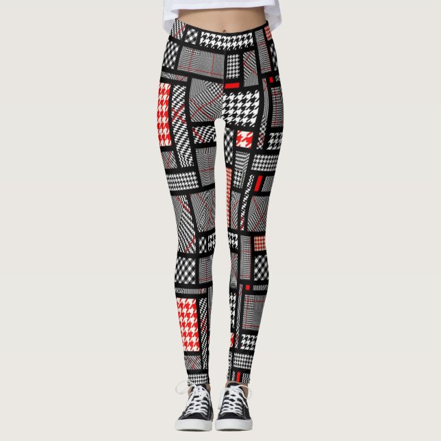 Leggings Patchwork Houndstoth (Anverso)