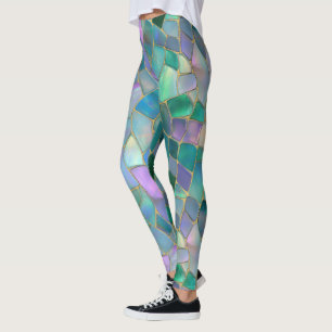Leggings Patel colores patrón de mosaico de vidrio teñido