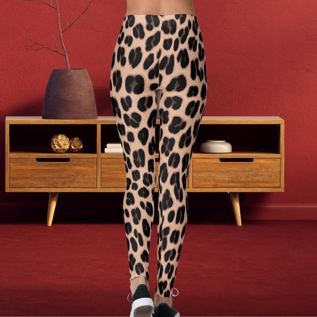 Leggings Patel Grey Orange Dark Brown Safari Leopard Print (Subido por el creador)