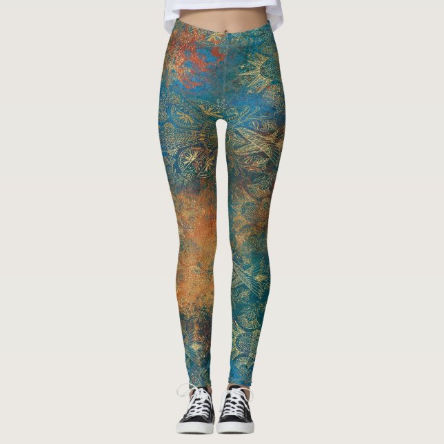 Leggings Pátina de Cooper Teal (Anverso)