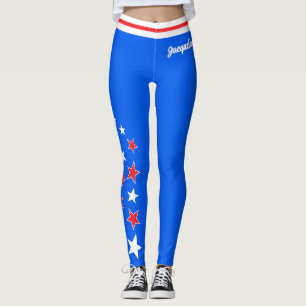 Leggings PATRIOTAS Estrellas blancas y rojas tu nombre en a