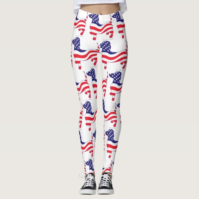 Leggings Patriotic USA Dachshund (Anverso)