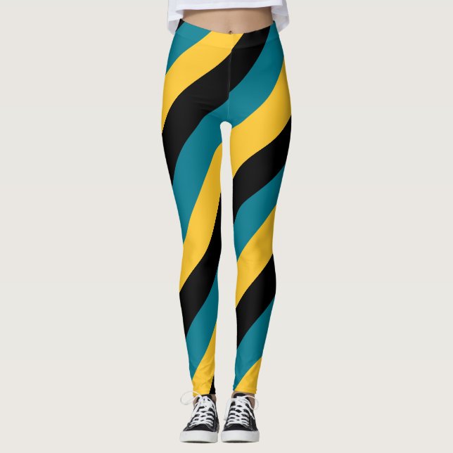 Leggings Patriótico de "Bandas de Orgullo de Bahamas" (Anverso)