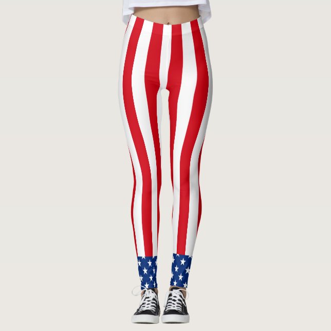 Leggings Patriótico de la Bandera Americana (Anverso)
