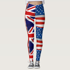 Leggings Patriótico de las Banderas Británicas Estadouniden