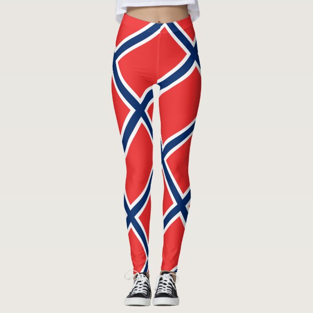 Leggings Patriótico noruego de la bandera de Noruega (Anverso)