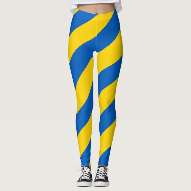 Leggings Patriótico ucraniano de la bandera de Ucrania (Anverso)