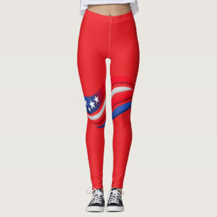 Leggings Patrióticos Rojo Blanco Azul – Estrellas 