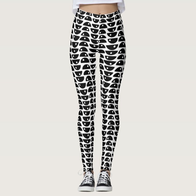 Leggings Patrón 20816 - Negro sobre blanco (Anverso)