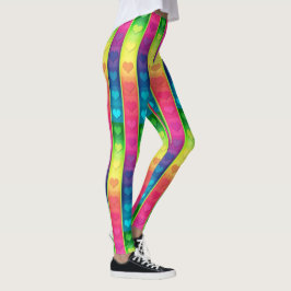 Leggings Patrón #6b Corazones arcoiris