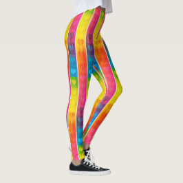 Leggings Patrón #6c Corazones arcoiris 