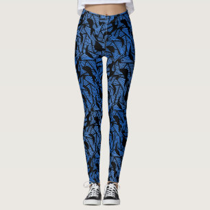 Leggings Patrón abstracto 2 tonos Azul.b Negro BG
