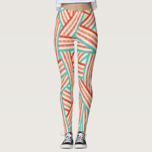 Leggings Patrón abstracto a rayas coloridas
