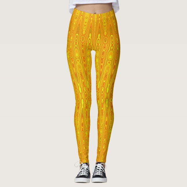 Leggings Patrón abstracto amarillo (Anverso)