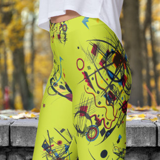 Leggings Patrón abstracto amarillo fresco