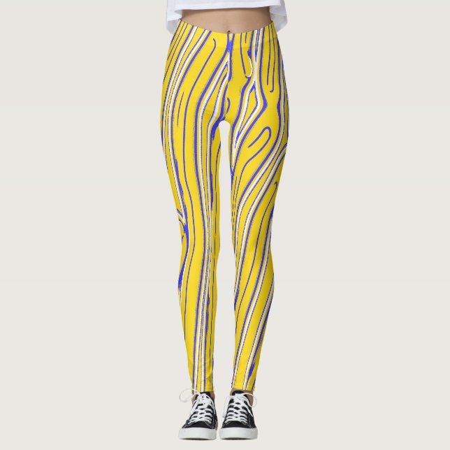Leggings Patrón abstracto amarillo "Ratti_Creative_Arts" (Anverso)