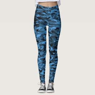 Leggings Patrón abstracto azul negro