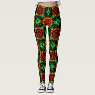 Leggings Patrón abstracto boho elegante moderno floral #504
