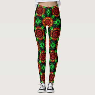 Leggings Patrón abstracto boho elegante moderno floral #504