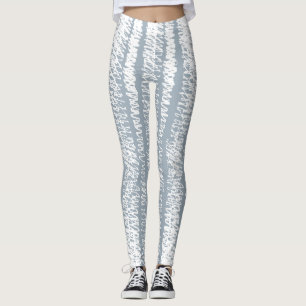Leggings Patrón abstracto continuo de garabatos gris