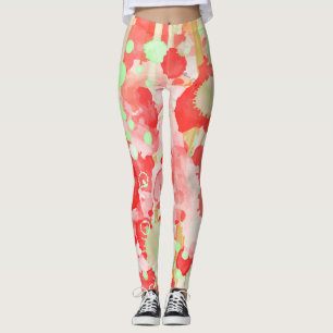 Leggings Patrón abstracto de acuarela artística