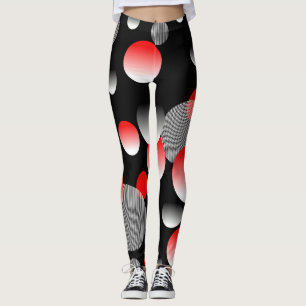 LEGGINGS PATRÓN ABSTRACTO DE BURBUJA ROJA