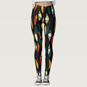 Leggings Patrón abstracto de colores cálidos